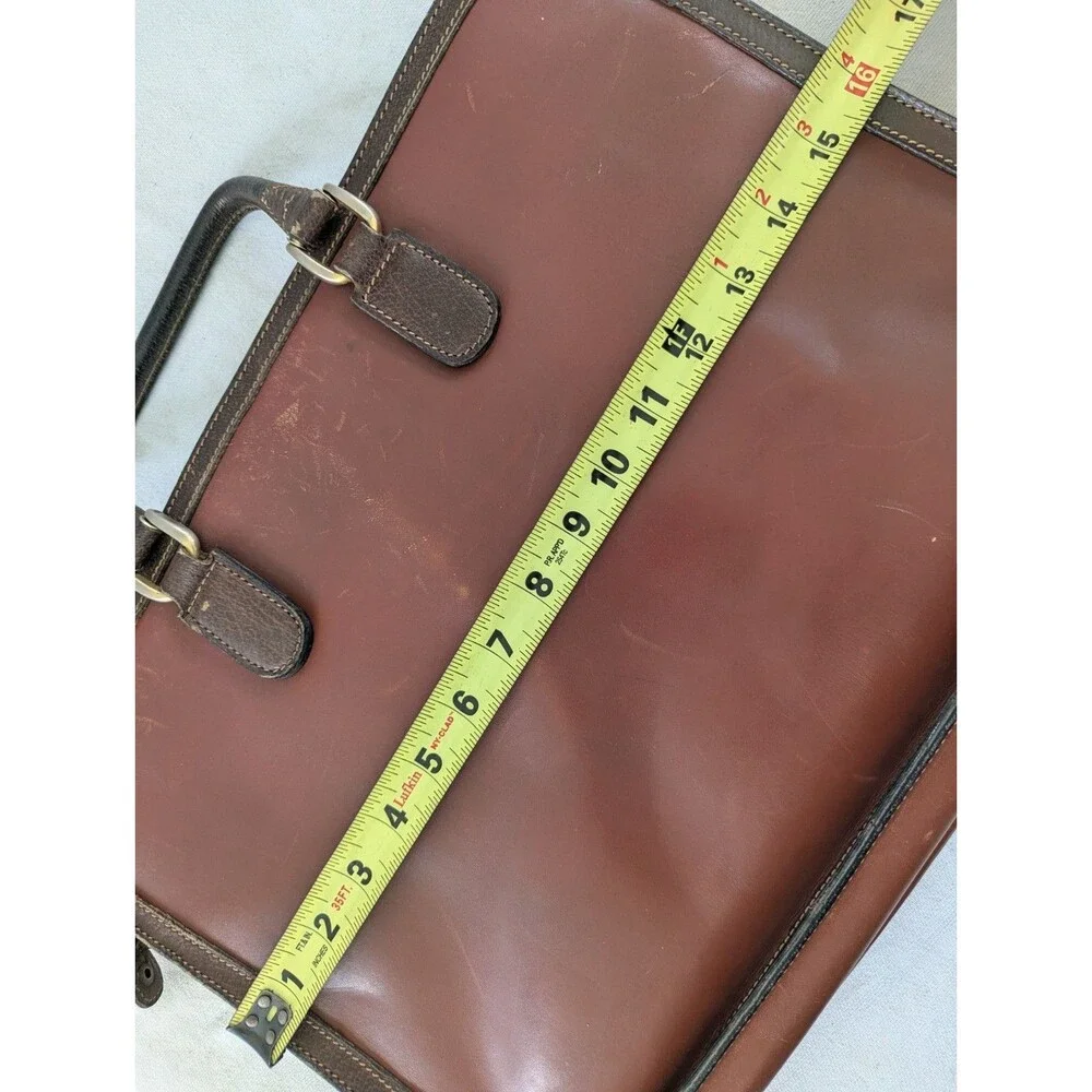 Vintage Mark Cross Men's Brown Leather Briefcase Made In Italy 80s Attache